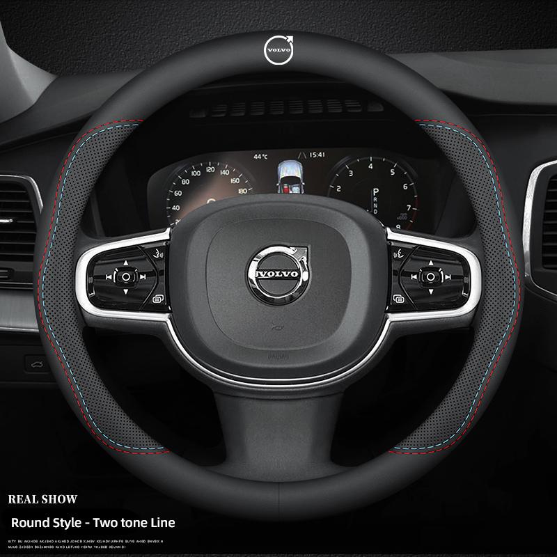Car Steering Wheel Cover Microfiber Leather Wrap Accessories For Volvo XC90 V90 V60 XC60 V40 EC40 EX40 S80 S60 S90 C40 Keychain
