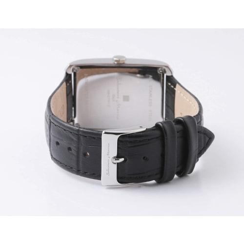 Salvatore Marra Men's and Women's Stainless Steel Watch, Black and Silver, Waterproof, Analog Quartz Movement, Business/Casual, Gift, Includes Cloth,