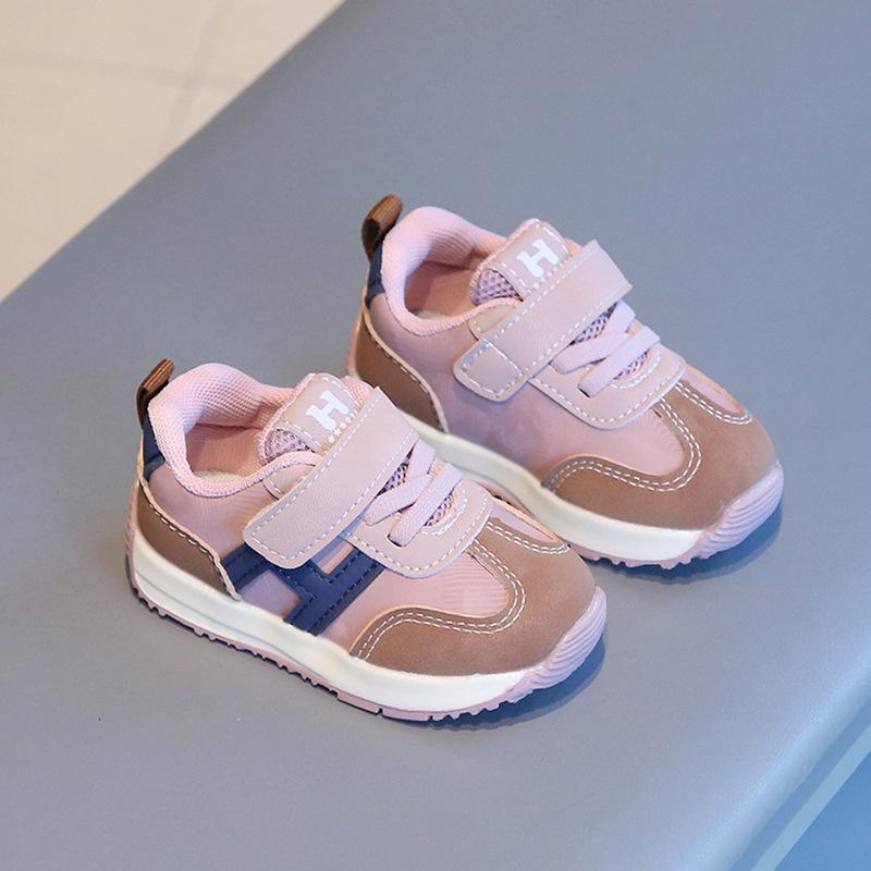 Boys' Sneakers Spring and Autumn Girls' Lightweight Leather Toddler Shoes Breathable Running Shoes for Children