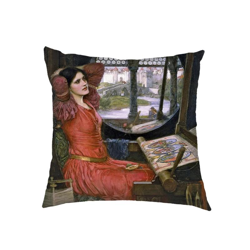 Artist John William Waterhouse Cushion Cover Religious Goddess Angel Pillowcase for Sofa Home Decor Throw Pillow Case Covers