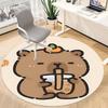 1pc Cute Capybara Chair Carpet for Office, Soft Flannel Throw Mat, Perfect for Office,Holiday Party Decoration Choice yy251113038