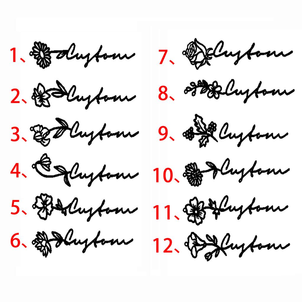 Teamer Customized Name Birth Flower Rings For Women Personalized Letter Open Ring Stainless Steel Rose Couple Rings Jewelry Gift