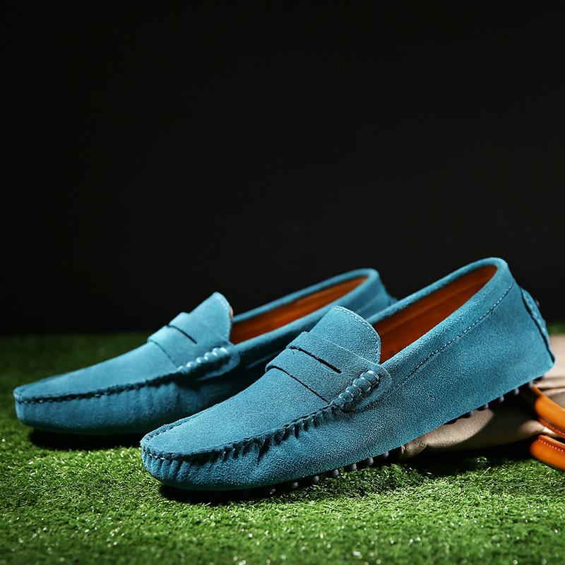 Spring leather men's Doudou shoes, purely hand-stitched soft-soled men's leather shoes, leather men's shoes driving shoes