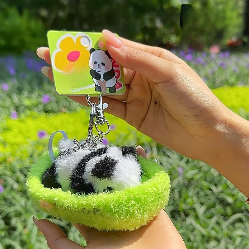 Panda Jinnew Cartoonbaby Plush Keychain Doll With Letter Embroidered Details