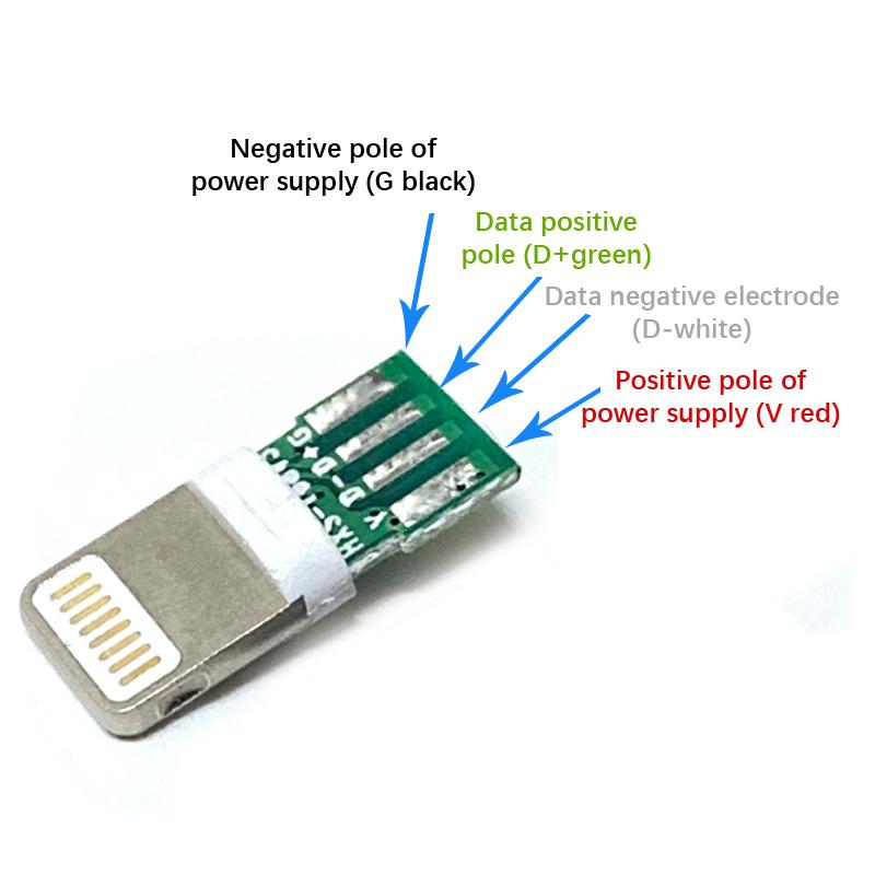 2Sets Lightning Dock USB Plug with Chip Board DIY Assembled Charging Cable Making Telephone Use