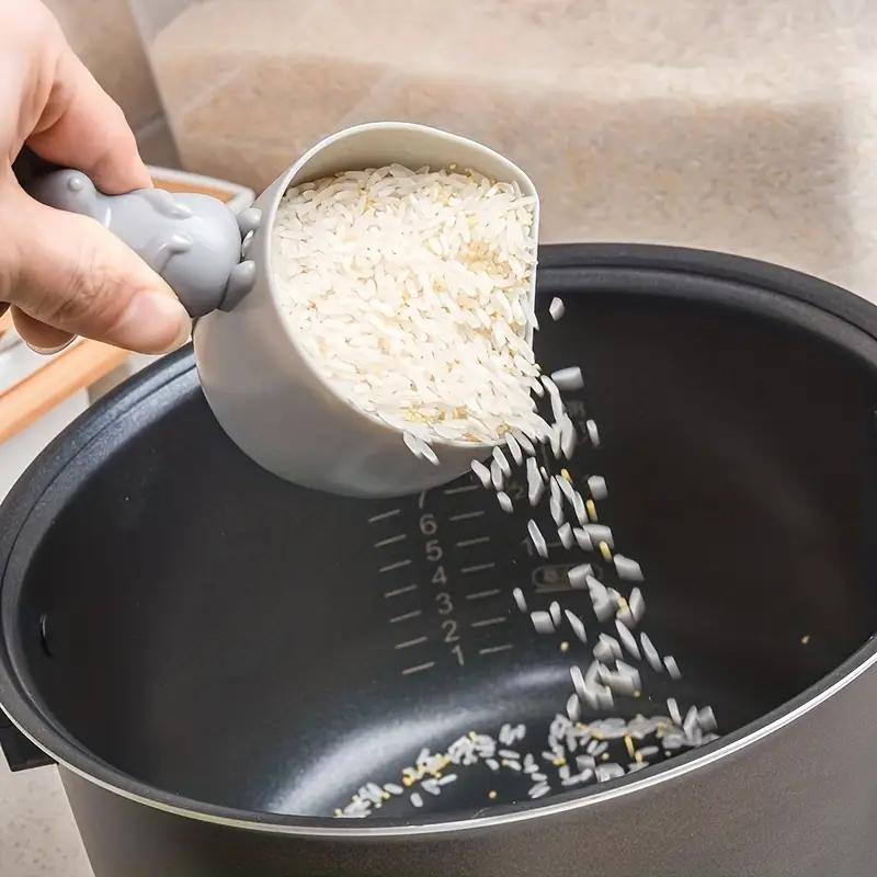 Simple Fashion Rice Measuring Cup Rice Spoon Rice Cup Plastic Mouse Shape Measuring Cup Jug Pour Spout Home Kitchen Gadget
