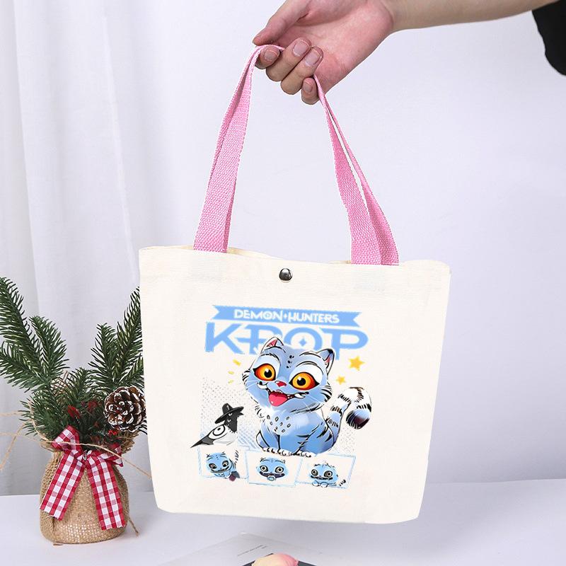 K-Pop Anime Cartoon Printed Student Large Capacity Portable Shoulder Bag Fashion Casual Canvas Bag