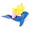 Floating Fish Tank Decoration Small Cute Plastic Cartoon Aquarium Ornament for Freshwater Seawater Whale Riding Girl