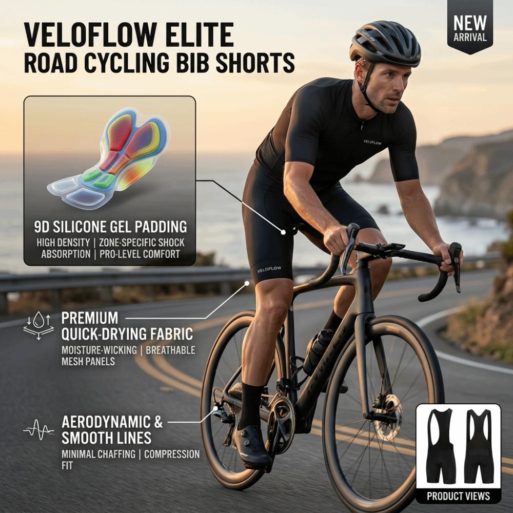 Salopette da Ciclismo Senza Cuciture Imbottitura 9D Pro Pantaloni da Ciclismo MTB Neri da Uomo Bici Gravel