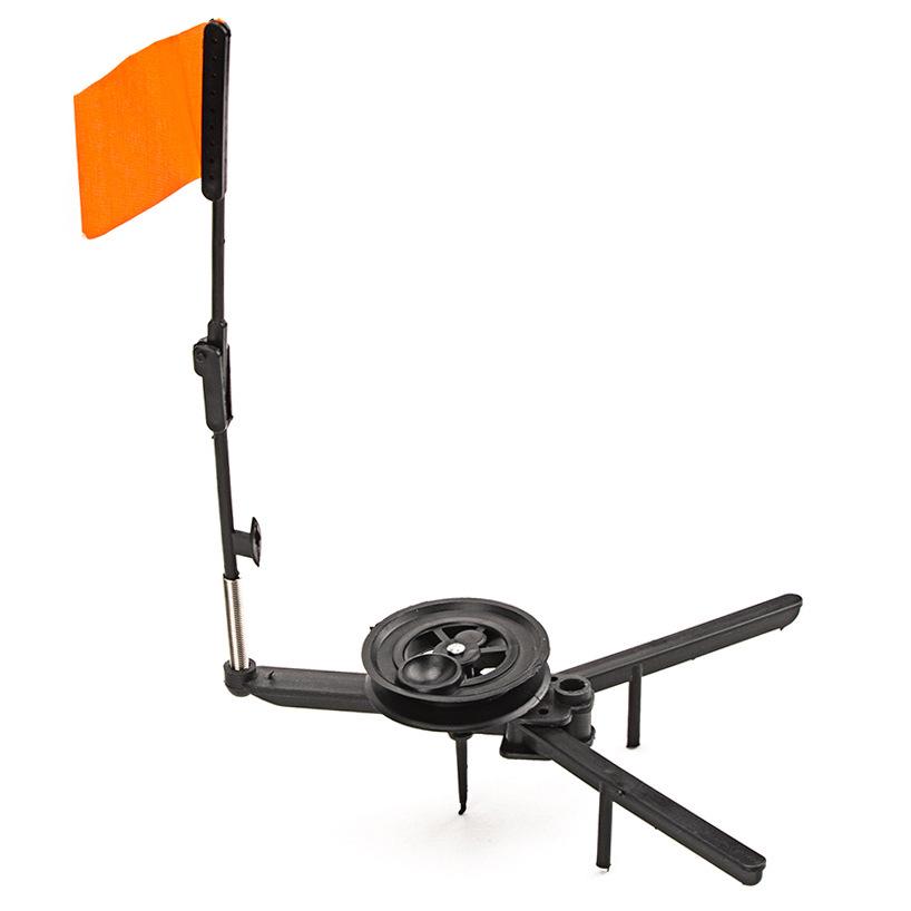 Black Folding Tripod for Winter Ice Fishing with Portable Storage and In-stock Ice Fishing Rod