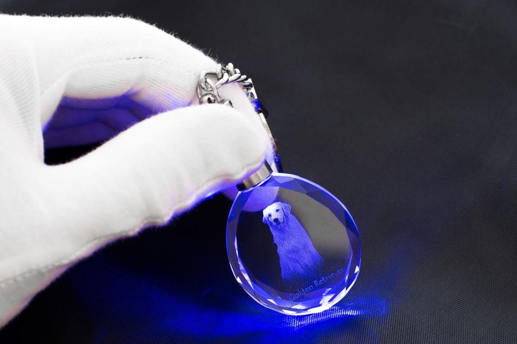 Golden Retriever - zawieszka ze zdjęciem psa, kryształowy brelok w pudełku prezentowym, wyjątkowy prezent od Art-Dog