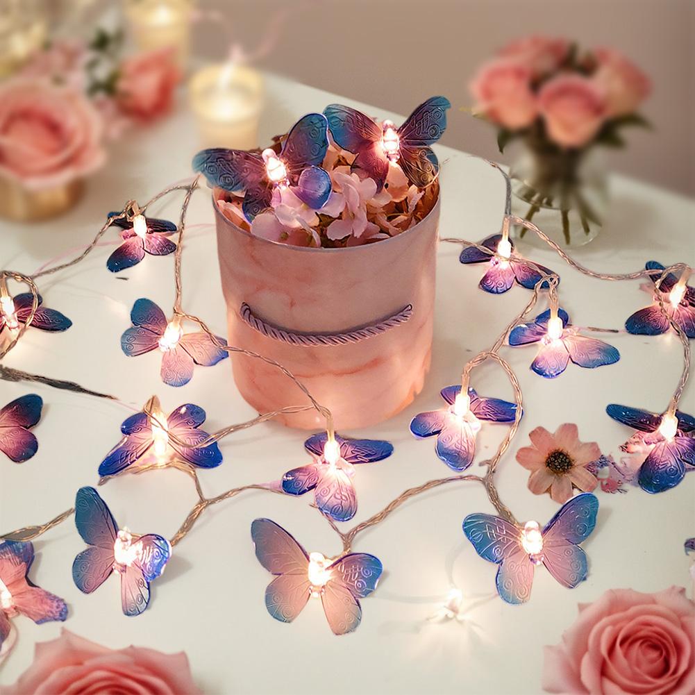 3m 20LED Butterfly Yard Light Creative Butterfly Night Lamp Butterfly Decorative Lights for Home Bedroom Decor