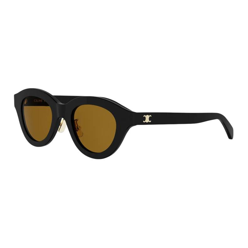 Celine Logo Design Acetate Oval Sunglasses Unisex sunglasses Black CL40338F01J