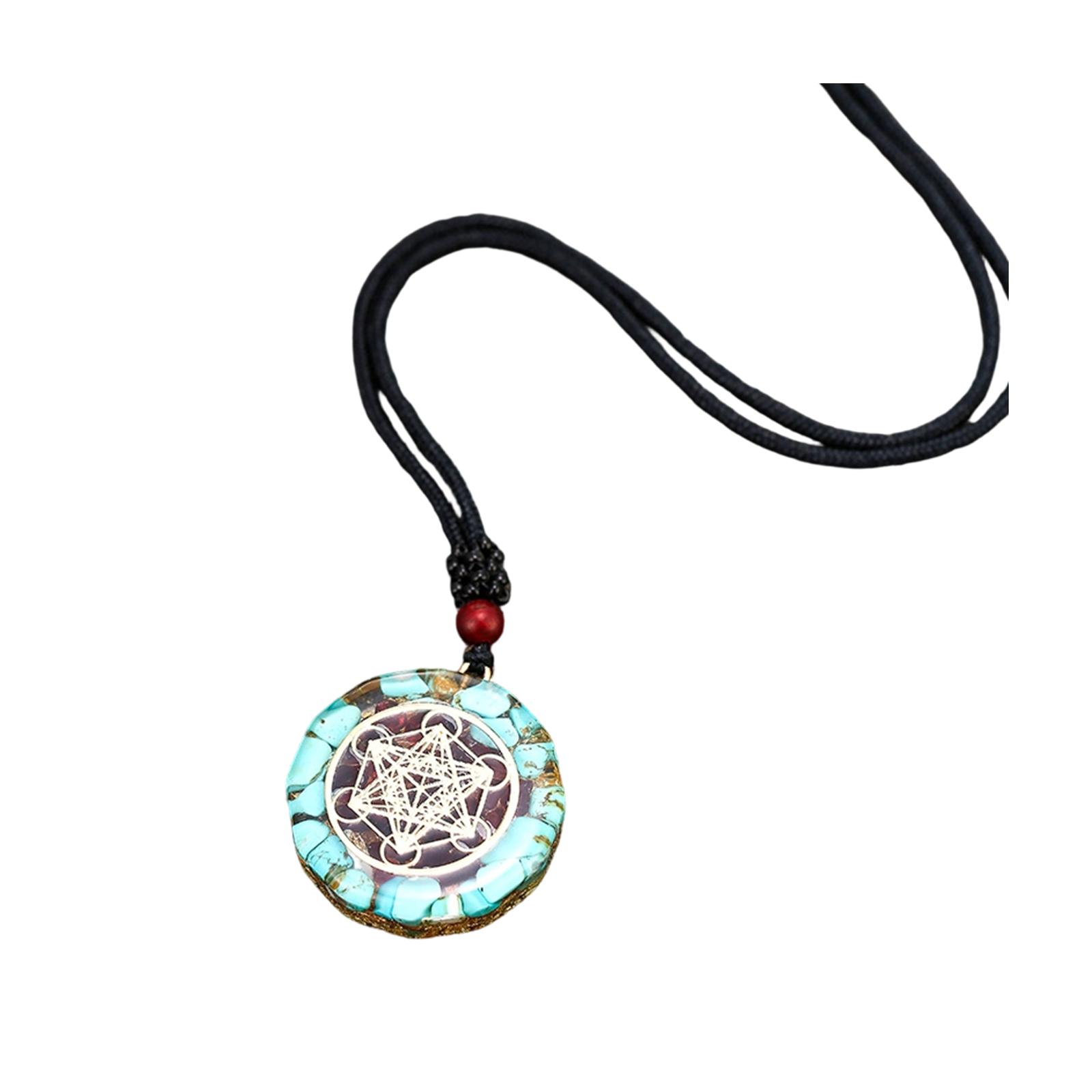 

Crushed Crystal Turquoise Garnets Beaded Necklace Adjustable Length Neckchain Natural Stone Jewelry Gift for Women 1