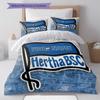 Hertha BSC Custom Name Pattern Bedding,Quilt Set Quilt Cover Pillowcase Home Birthday Gift(1 * Duvet Cover + 2 * Pillowcase, Without Core)