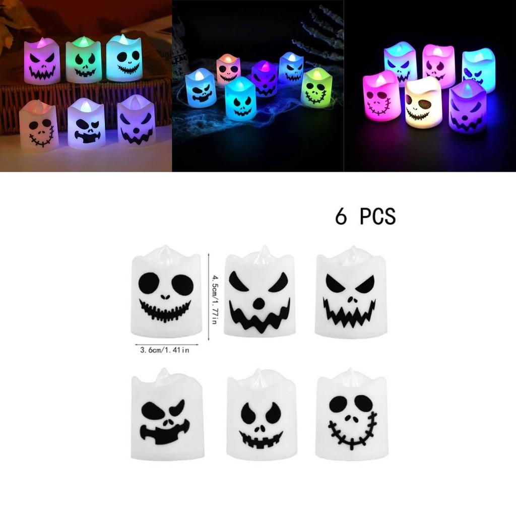 Ghost Halloween Led Candle Lamp With Multicolor Lighting For Spooky Events