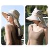 Women Sun Hat Bucket Hat with Large Shawl for Travel Hiking Shopping
