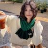 Colorblock Knit Small Scarf: Women's Autumn Winter Korean Style, Warm & Versatile for Students & Couples, Solid Color Snood