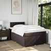 Exclusive House - Dark Brown Slatted Bed Base and Mattress 120x190cm Fabric