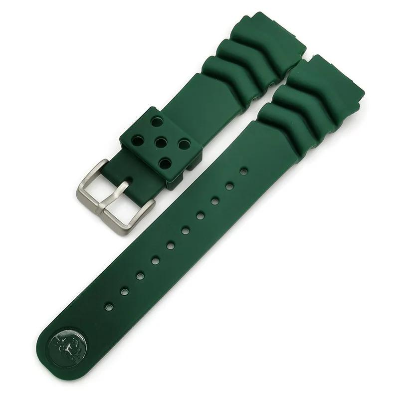 

Generic Watchband Silicone Rubber Watch Strap for Seiko 18mm 20mm 22mm Watch Belt Waterproof Sport Strap for Men Women 18mm зелёный