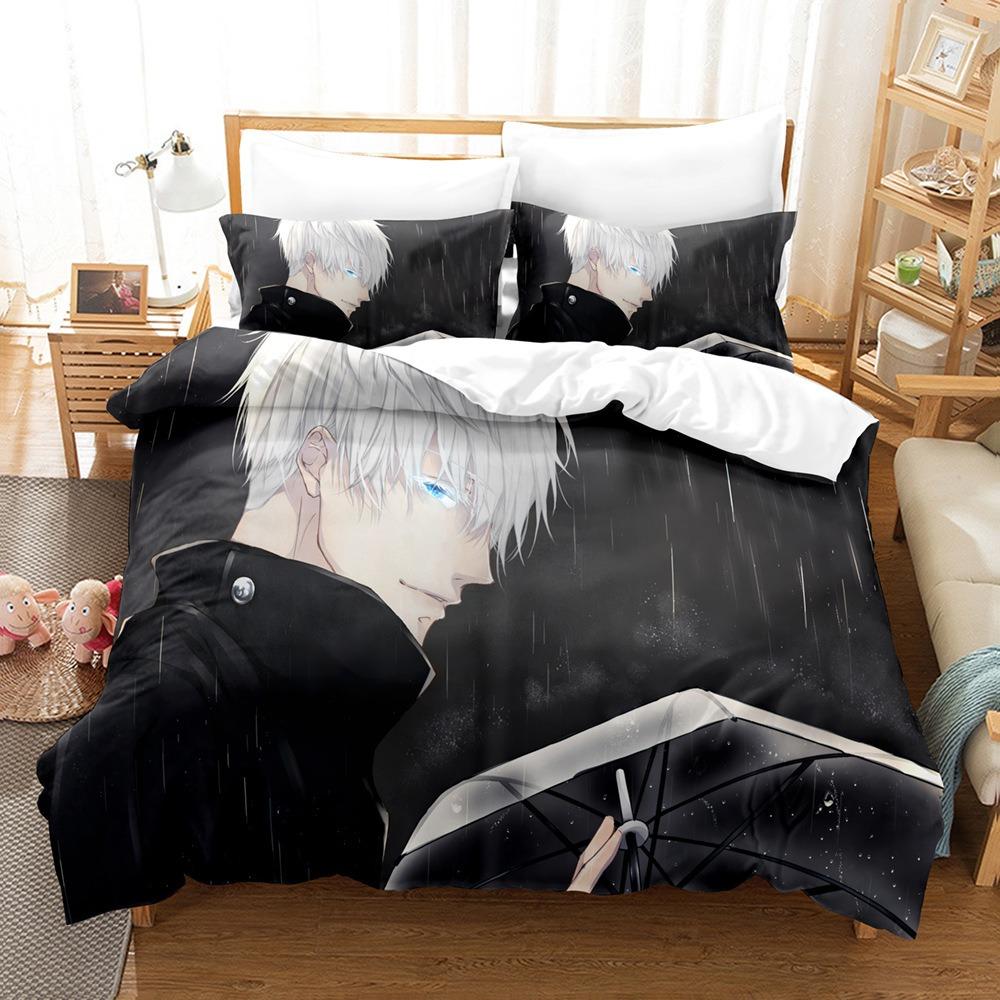 Copripiumino Federa Anime Jujutsu Biancheria da Letto Decorazione Camera da Letto Regalo Bambini Adulto Singolo Matrimoniale Grande Dimensioni Copripiumino con Zip