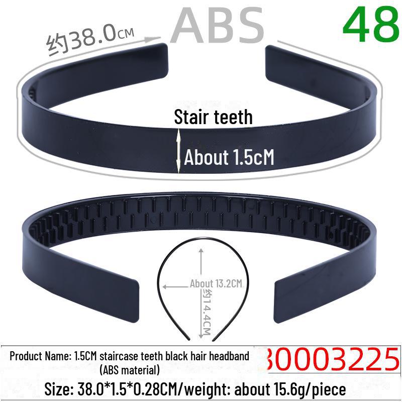 Handmade 2.5CM Toothless Black Hairband - PS Material Hair Accessory