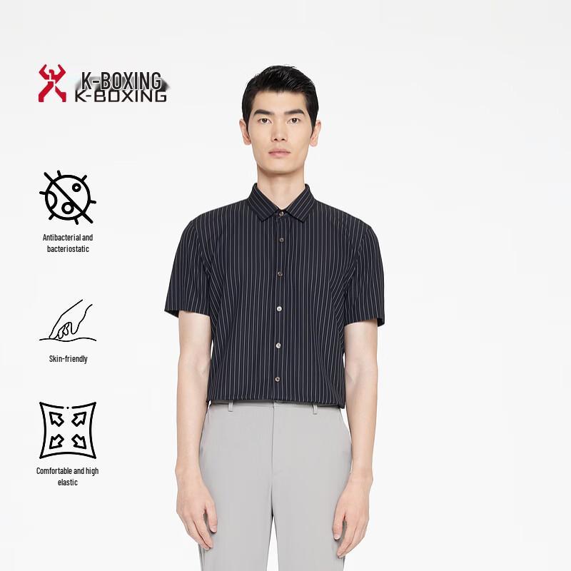 

K-Boxing Men s Antibacterial Short Sleeve Business Shirt BDBR2903 170/M