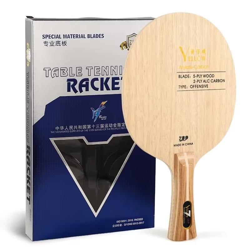 729 Friendship Blade Blauw ALC Tafeltennis Bat 5 Hout 2 Arylaat Koolstof Professioneel Ping Pong Bat Geel ALC Offensief