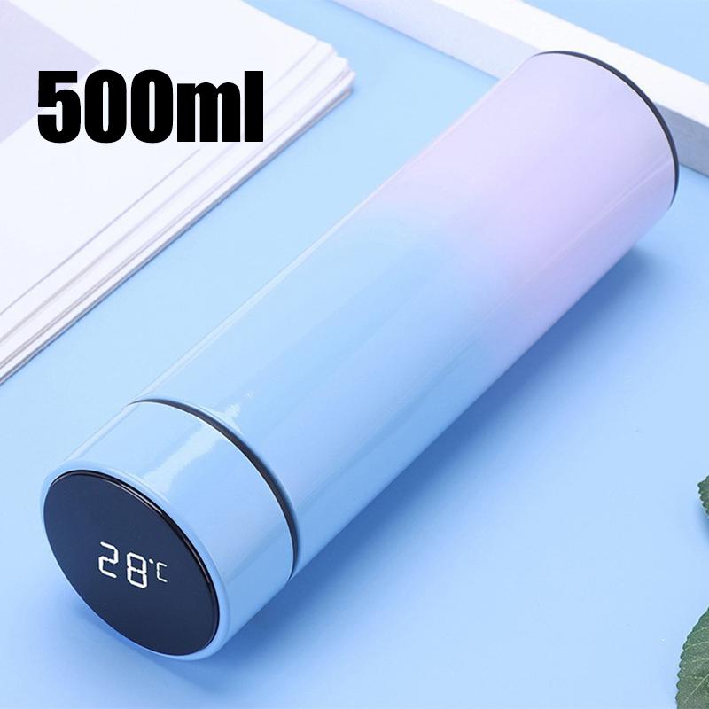 1 bucată 500 ML izolație inteligentă din oțel inoxidabil ceașcă colorată mini termos cană sticla de apă termos cu afișaj digital cu LED