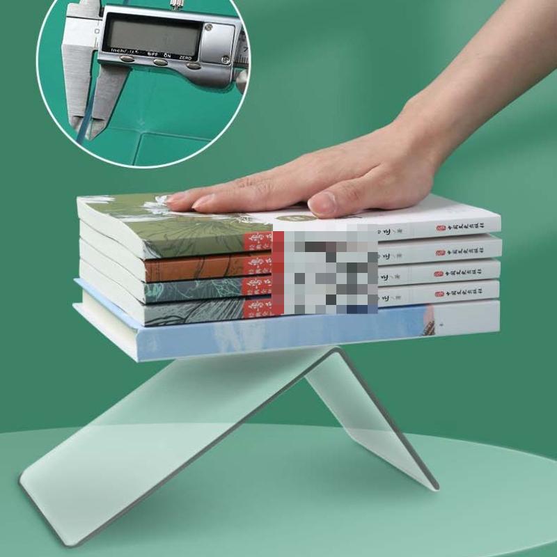 18x12x12cm Estante de Livros de Acrílico Vidro Orgânico Suporte de Livros em L Suporte de Livros Espessado Antiderrapante Rack de Armazenamento e Organização de Mesa Material de Estudo