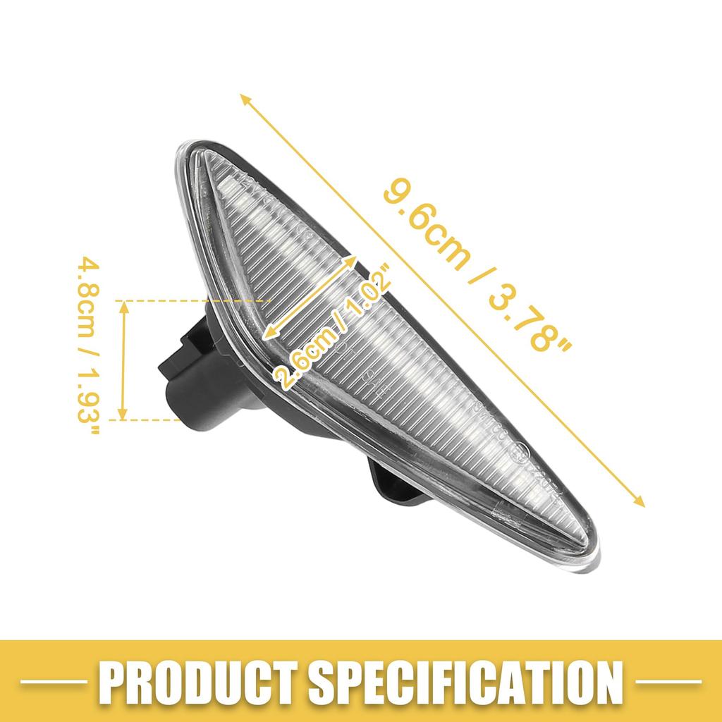 ABSOPRO LED Turn Signal Side Marker Front Row Driver and Passenger Compatible with Clear 1 Pair Lights, Lamps, F18950925, Seats, Mazda, ND, MX-5,