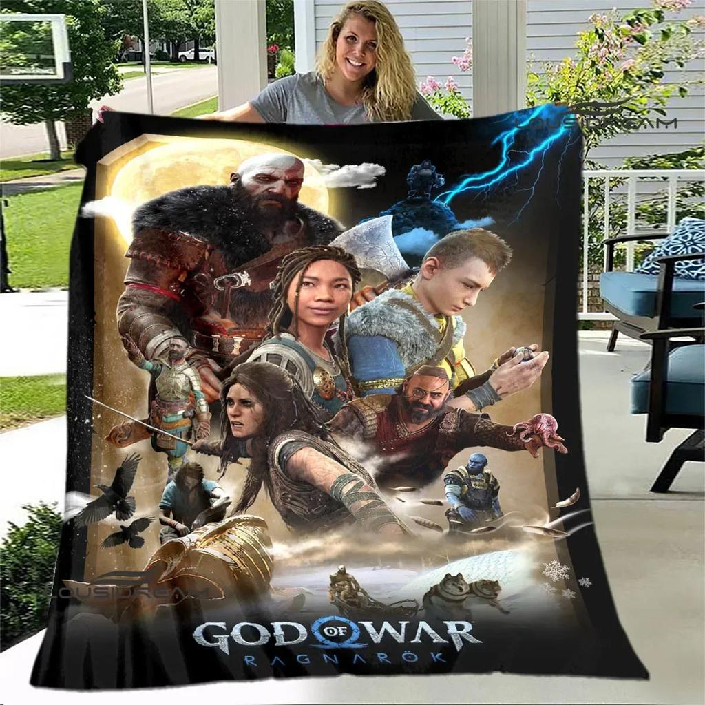Game God of War Printed Blanket Picnic Blanket Warm Flannel Blankets Home Bed Linings Blankets for Beds Birthday Gift