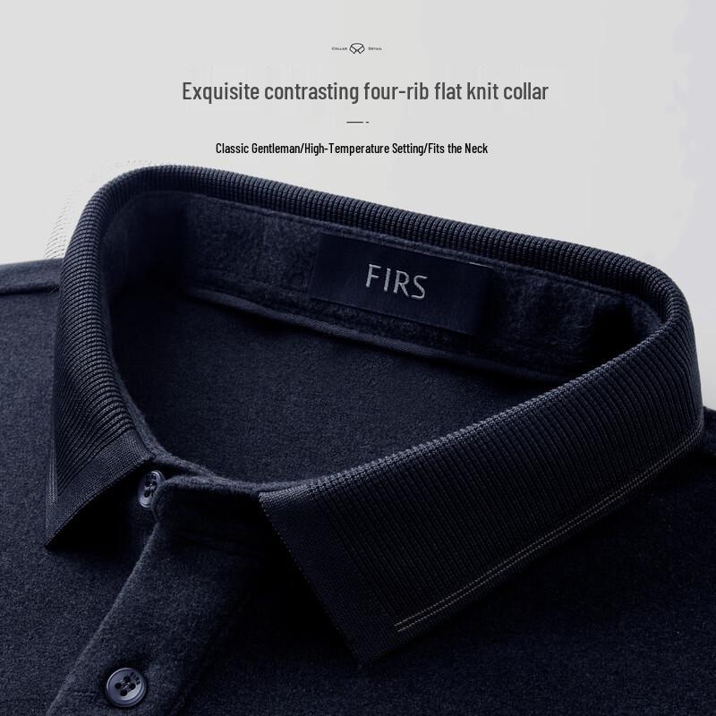 Shanshan Men's Thermal Brushed Fleece Polo T-Shirt