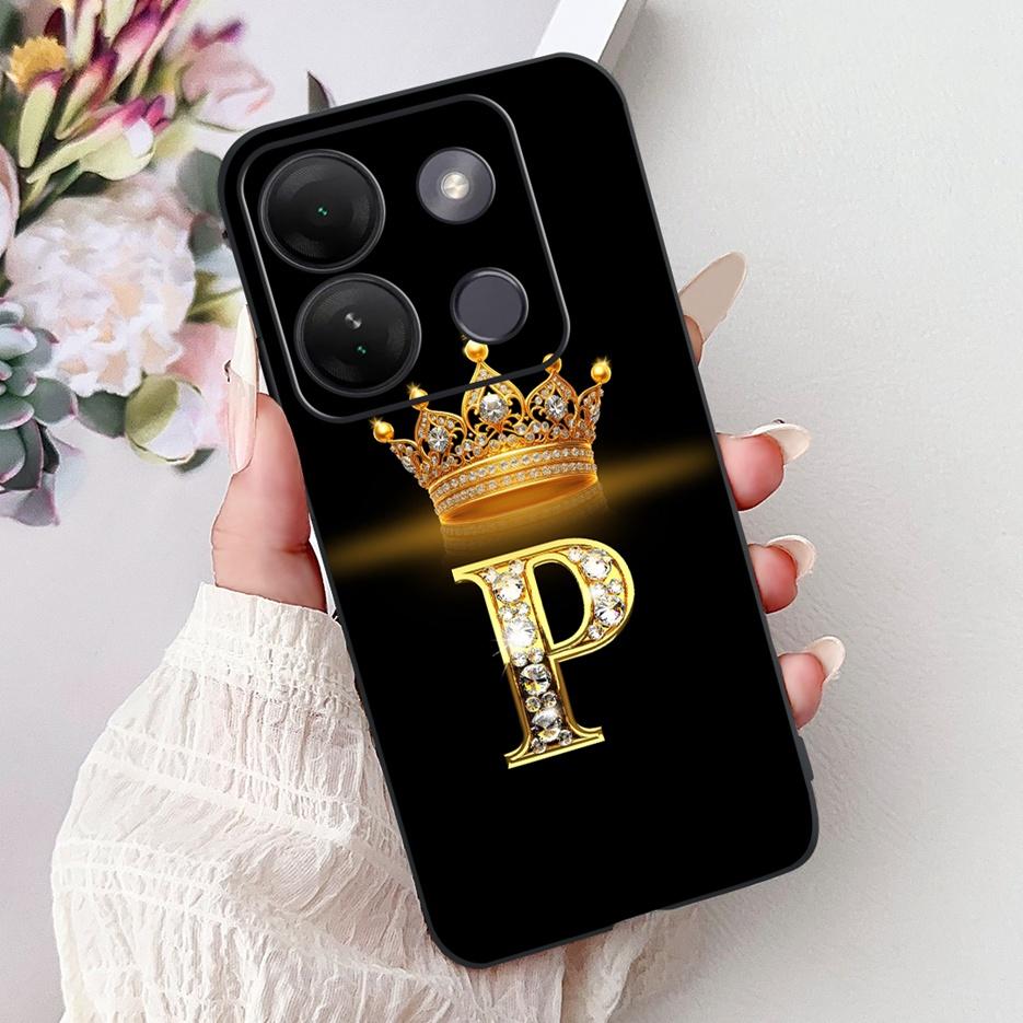 For Infinix Smart 7 HD Case X6516 Luxury Letters Cover Soft Silicone Phone Case For Infinix Smart 7 Plus Smart7 X6515 X6517 Bags