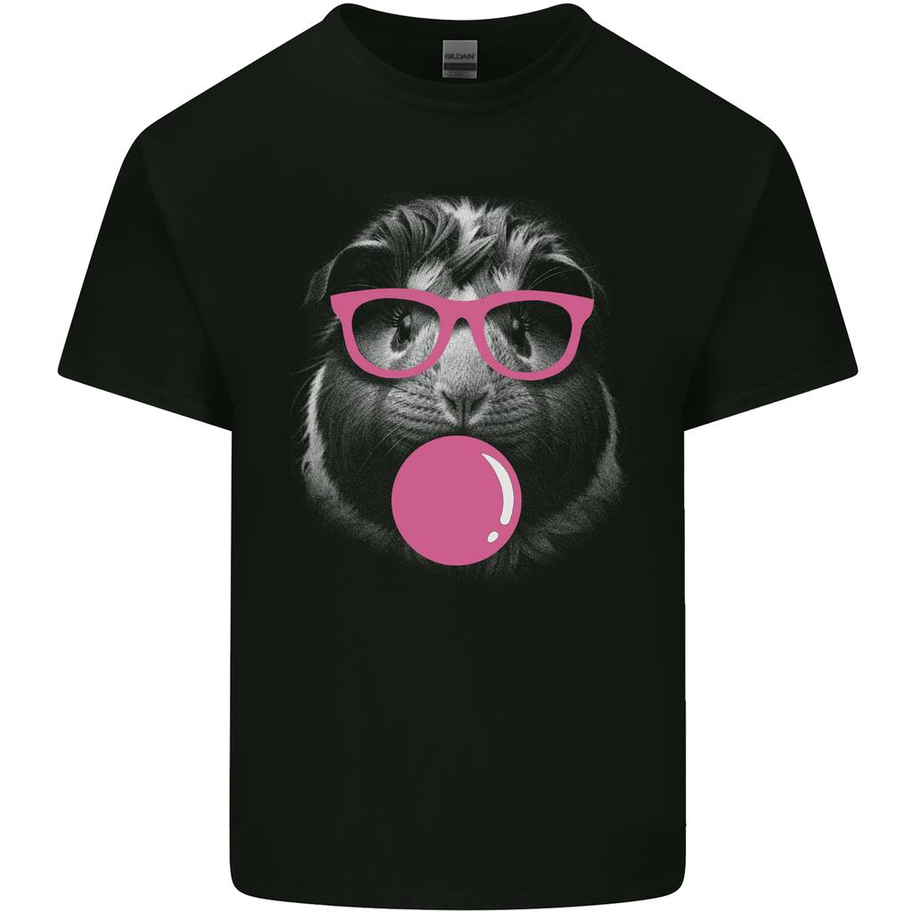 Guinea Pig With Bubble Gum and Glasses Unisexs Light Cotton TShirt
