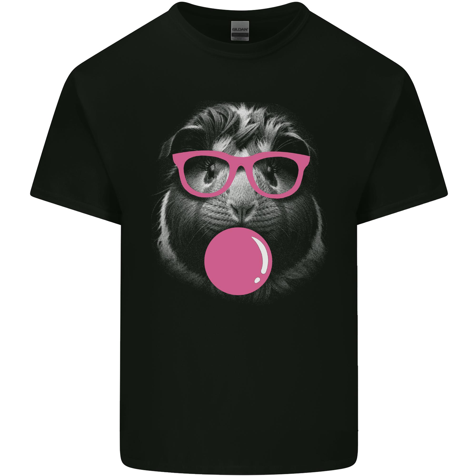 Guinea Pig With Bubble Gum and Glasses Unisexs Light Cotton TShirt S