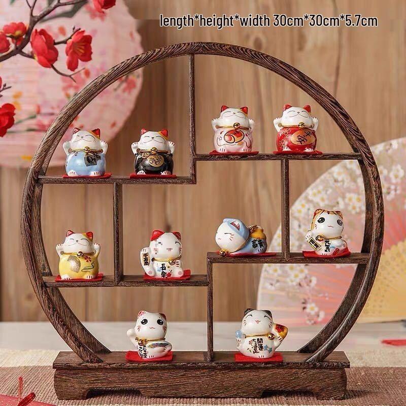 Ceramic Lucky Cat Ornament for Home Decor, Living Room, and TV Cabinet
