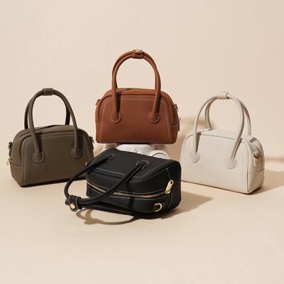 Erste Schicht Rindsleder 2025 neue Kissenform Tasche Retro Bowlingtasche Echtes Leder Damen Tasche Weiches Leder Schulter Umhänge Tasche