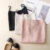 Women's Loose Lightweight V-Neck Cotton Linen Camisole - Pink