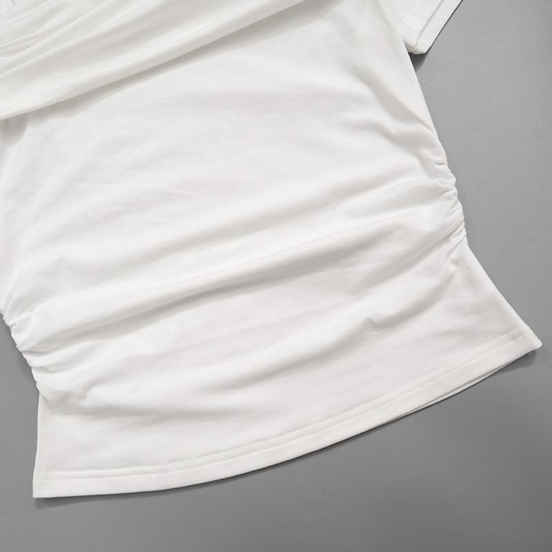 Autumn Backless One-Shoulder Shirred Top for Women