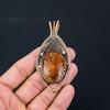 Baltic Amber Gemstone Pure Copper Wire Wrapped Handmade Pendant Jewelry For Her