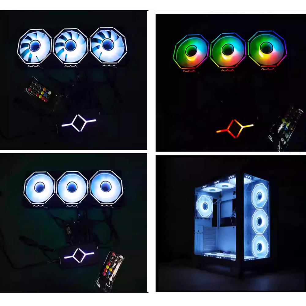 3 In 1 5V 3 Pin ARGB Controller Cooling Fan Hub 4 Pin PWM Magnetic Suction Hub PWM Fan Hub 1To9 Ports for Computer PC Case Fan