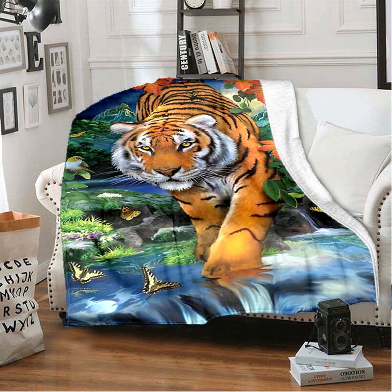 Satın alın Animal Tiger Blanket Flannel Warm Blanket Soft And