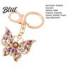 Rhinestone Keychain Butterfly Sparkly Charm with Keyring Dazzling Elegant Enamel
