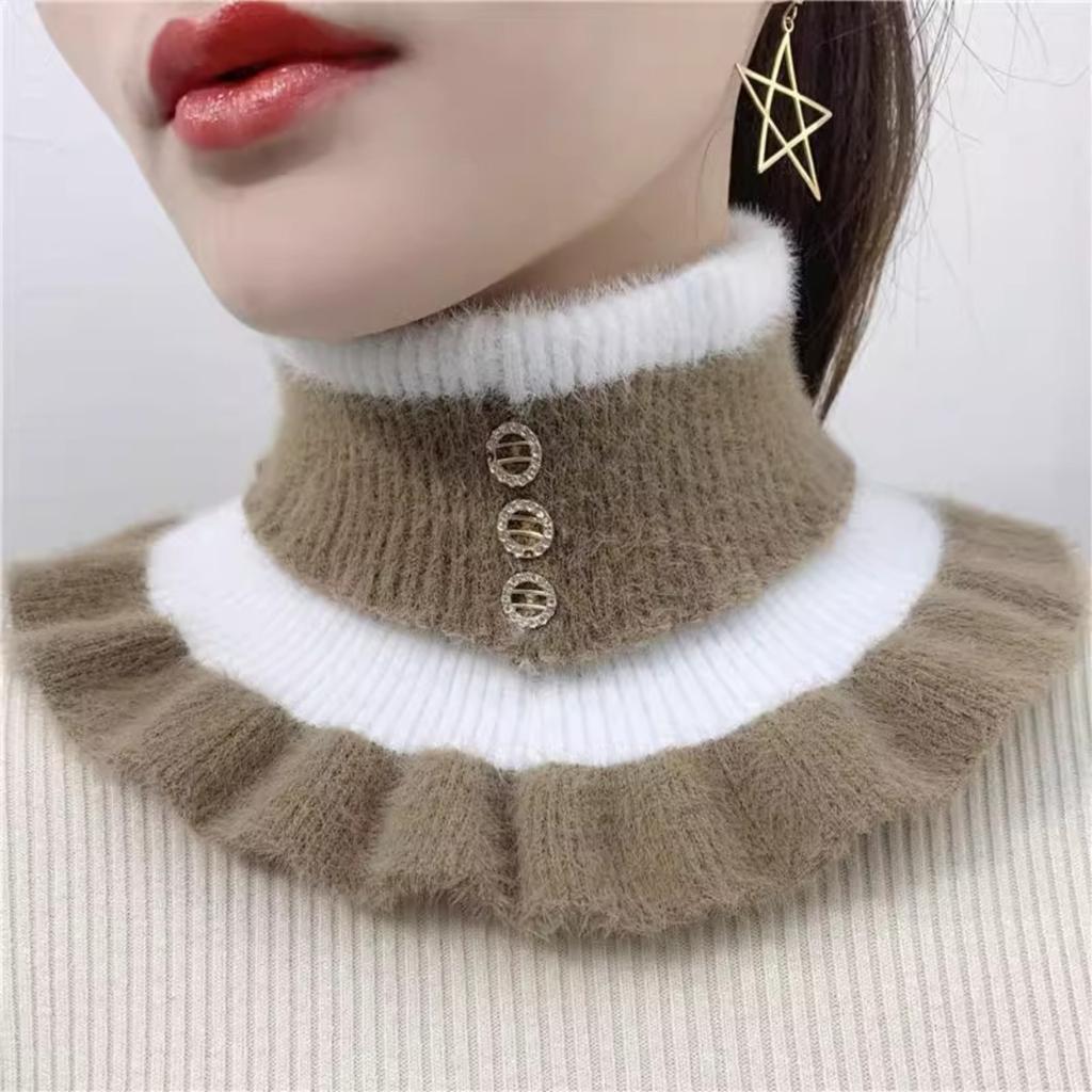 Fake Collar Neck Warm Scarf Thickened Knitted Cervical Neck Cover
