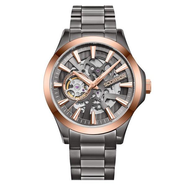 Ceas Scorpion pentru Bărbați Schelet Automatic Metalic 42mm SP3375 + Set Cadou + Unelte, Ceasuri populare coreene