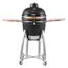VEVOR Aparatoare și Grătar cu Cărbuni, Afumătoare și Grătar BBQ cu Cărbuni Kamado de 450mm, Grătar Ceramic Mobil cu 4 Roți (2 Blocabile), Termometru încorporat