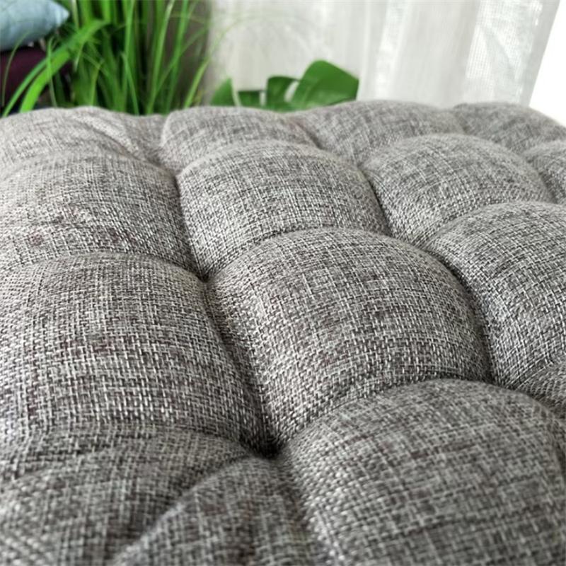 Linen-cotton Four-season Home Cushion Fashionable Solid Color Dining Chair Anti-slip Pad Office Comfortable Sedentary Stool Mat