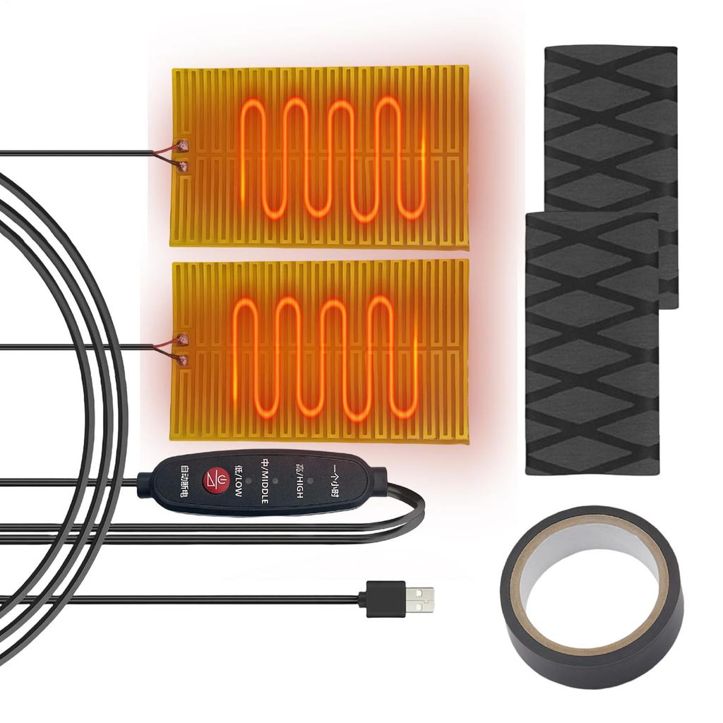 USB Elektrisch Beheizte Lenkerabdeckung Herbst Winter Wärmer Motorrad Lenkergriffe Anti-Vibration Anti-Rutsch Schnellheiz-Kits
