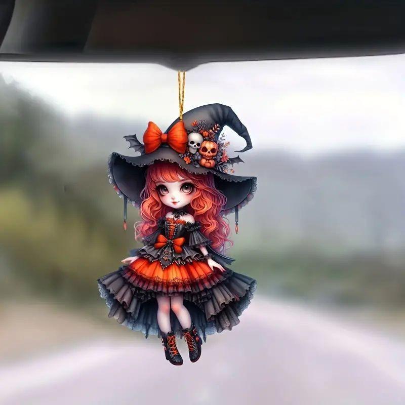 Acrylic Car Halloween Hanging Girl Pendant Auto Interior Driving Accessories